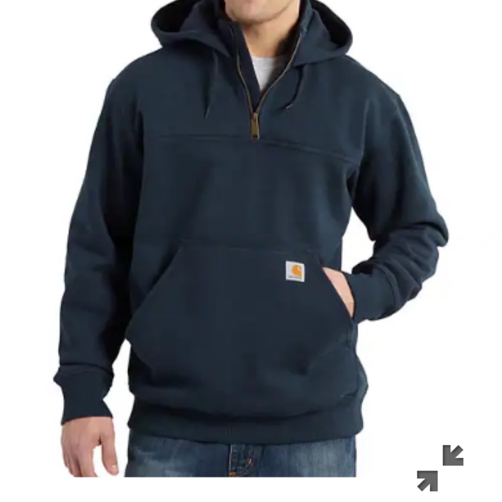 Carhartt Quarter Zip Rain Defender Hoodie - Navy Blue
